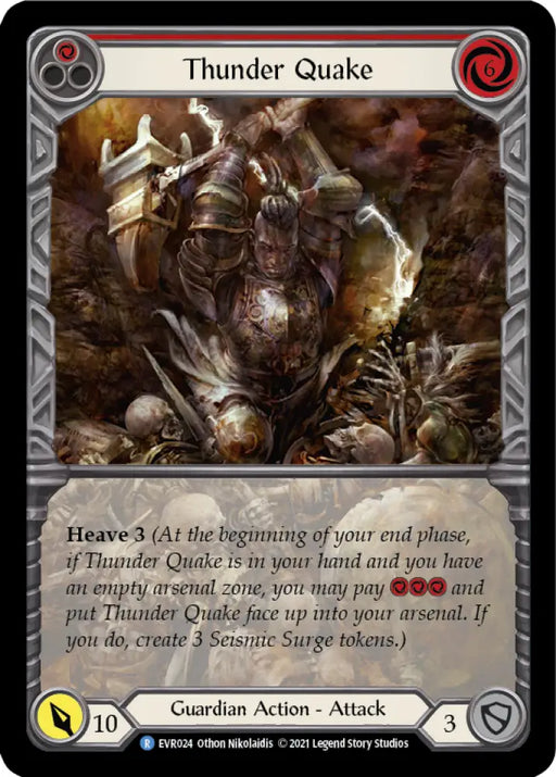 Thunder Quake (Red) [Everfest] 1st Edition Extended Art Rainbow Foil - Flesh And Blood Single