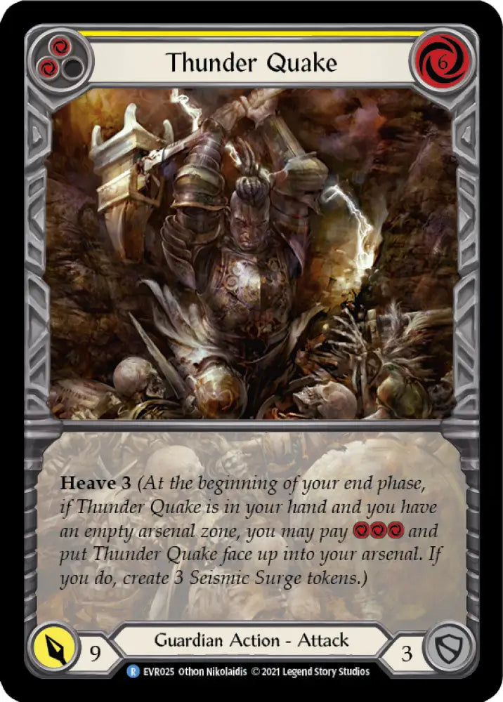 Thunder Quake (Yellow) [Everfest] 1st Edition Extended Art Rainbow Foil - Flesh And Blood Single