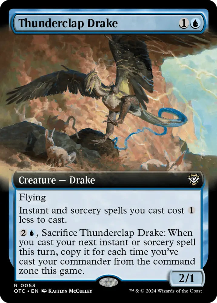 Thunderclap Drake (Extended Art) [Outlaws of Thunder Junction Commander] - MTG Single