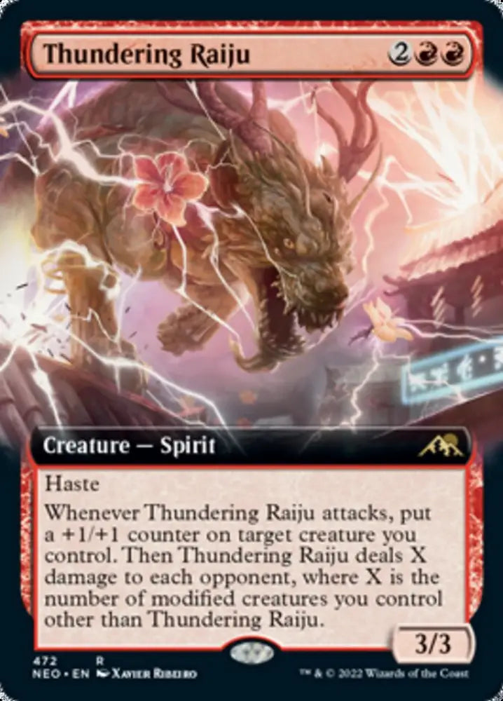 Thundering Raiju (Extended Art) [Kamigawa: Neon Dynasty] - MTG Single