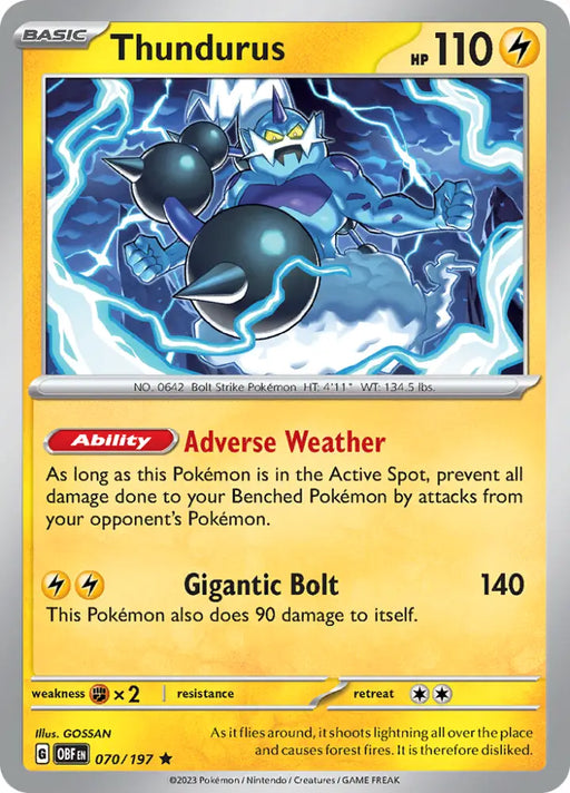 Thundurus (070/197) [Scarlet & Violet: Obsidian Flames] - Pokemon Single
