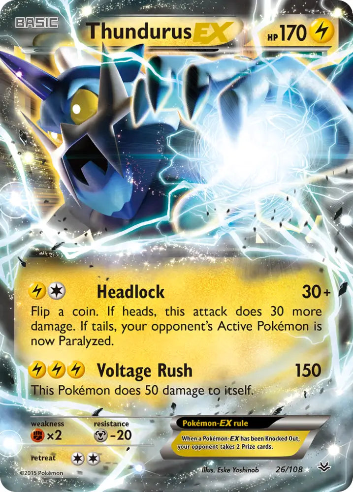 Thundurus EX (26/108) [XY: Roaring Skies] - Pokemon Single