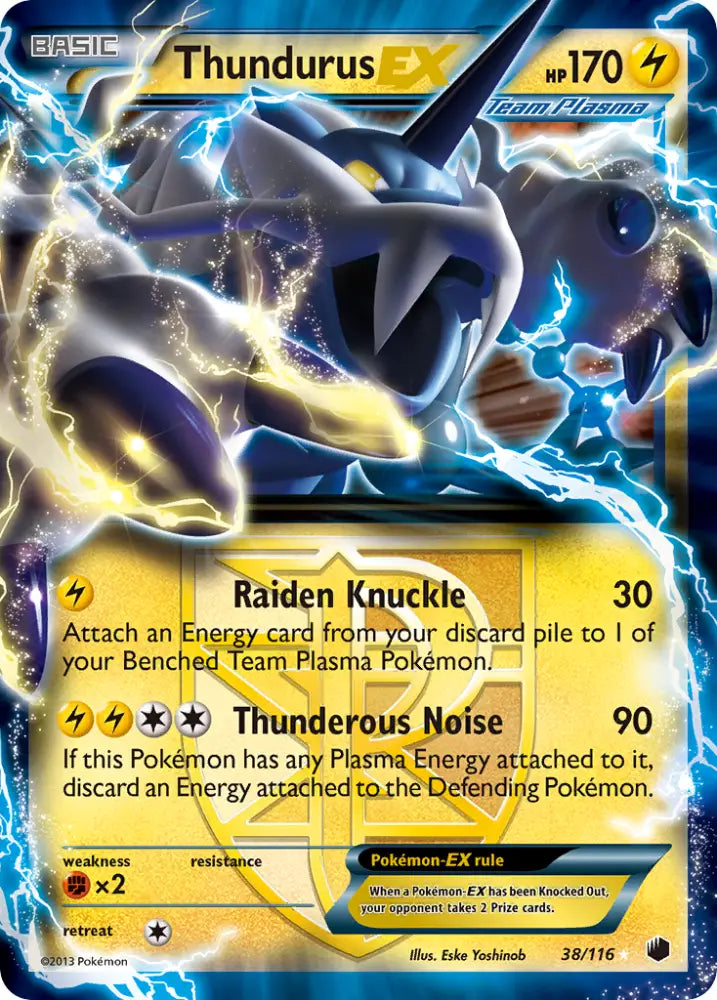 Thundurus EX (38/116) [Black & White: Plasma Freeze] - Pokemon Single