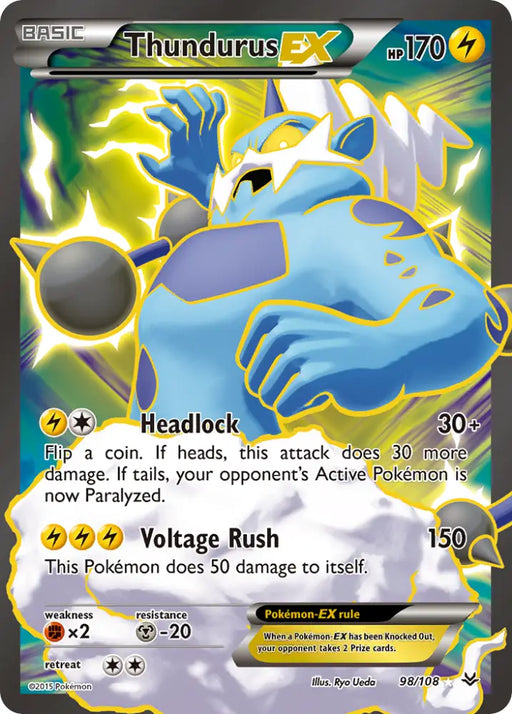 Thundurus EX (98/108) [XY: Roaring Skies] - Pokemon Single