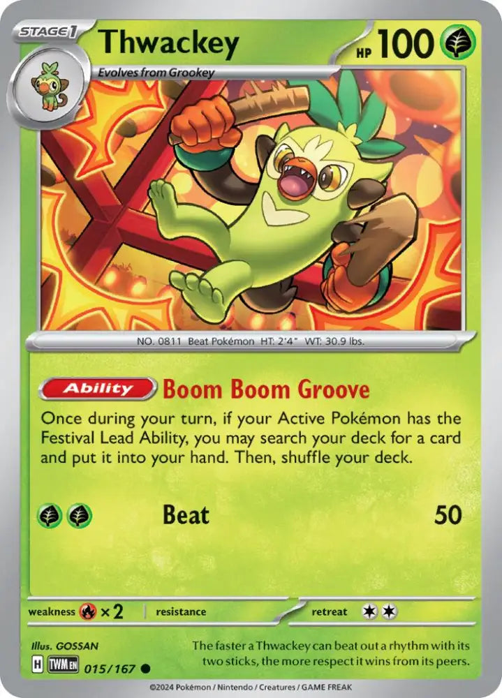 Thwackey (015/167) [Scarlet & Violet: Twilight Masquerade] - Pokemon Single