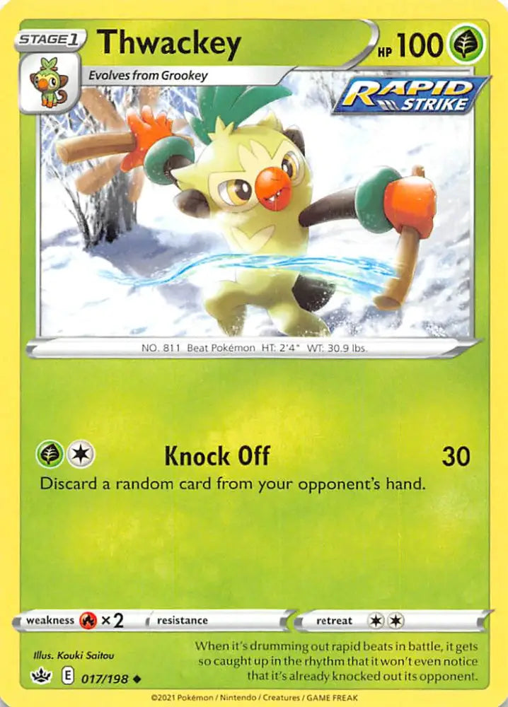 Thwackey (017/198) [Sword & Shield: Chilling Reign] - Pokemon Single