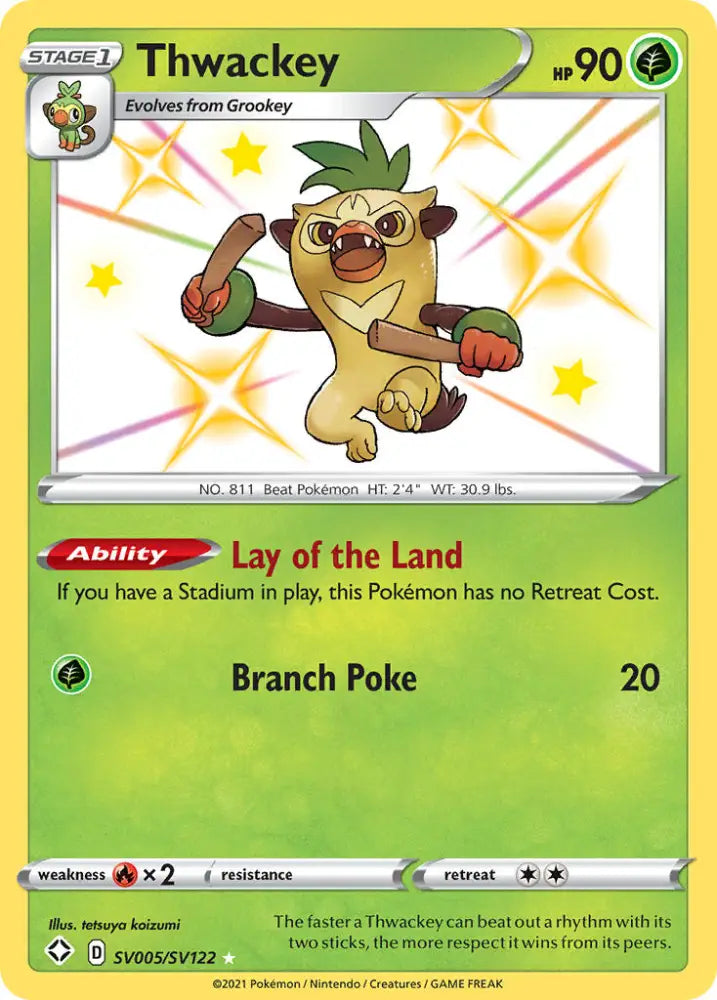 Thwackey (SV005/SV122) [Sword & Shield: Shining Fates] - Pokemon Single