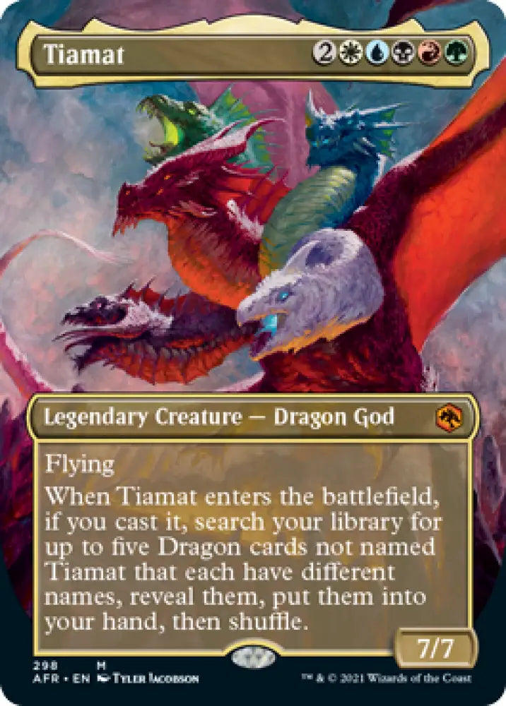 Tiamat (Borderless Alternate Art) [Dungeons & Dragons: Adventures in the Forgotten Realms] - MTG Single