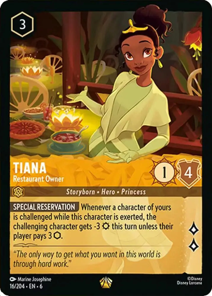 Tiana - Restaurant Owner (16/204) [Azurite Sea] - Lorcana Single