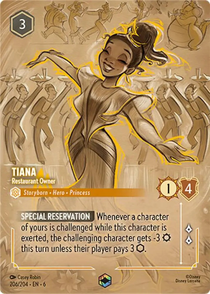 Tiana - Restaurant Owner (Enchanted) (206/204) [Azurite Sea] - Lorcana Single