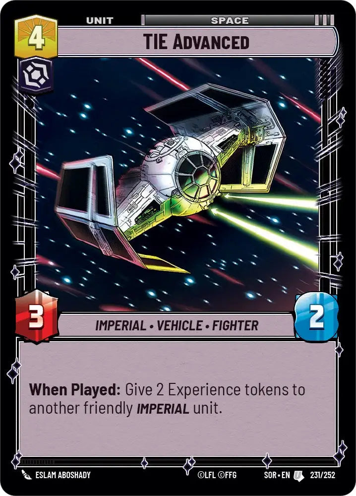 TIE Advanced (231/252) [Spark of Rebellion] - Star Wars: Unlimited Single