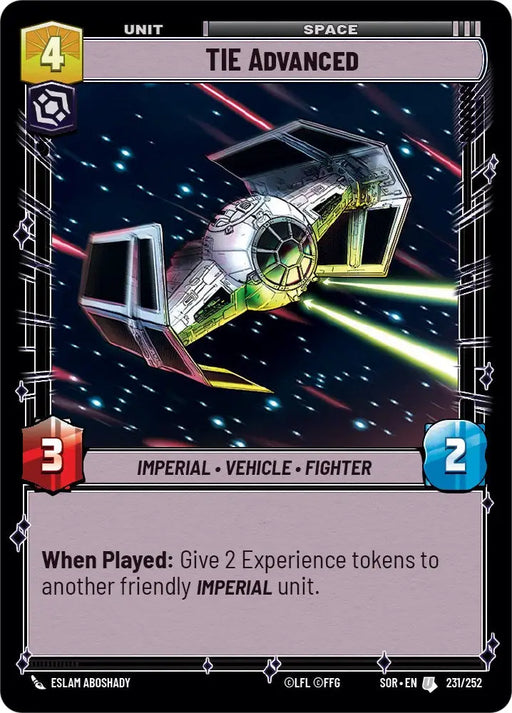 TIE Advanced (231/252) [Spark of Rebellion] - Star Wars: Unlimited Single