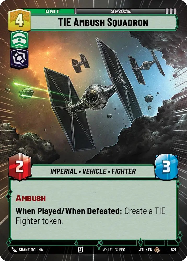 TIE Ambush Squadron (Hyperspace Foil) (821) [Jump to Lightspeed] - Star Wars: Unlimited Single