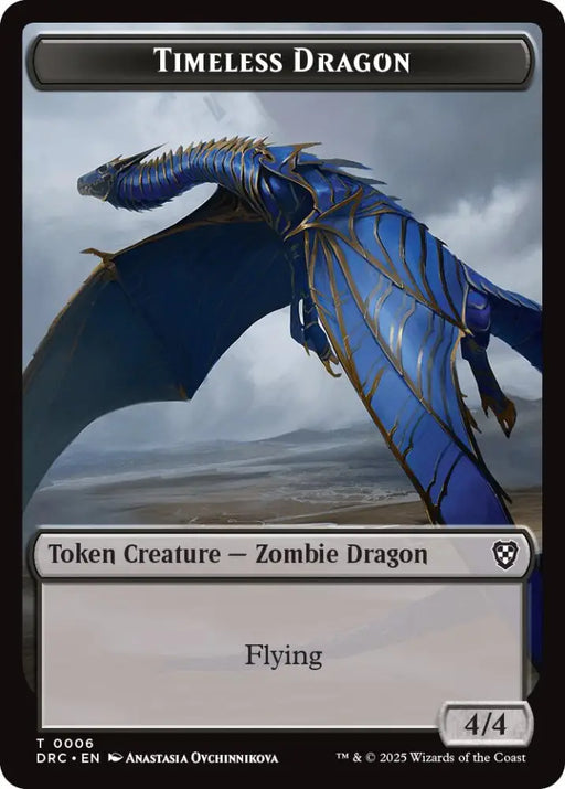 Timeless Dragon // Zombie (0003) Double-Sided Token [Aetherdrift Tokens] - MTG Single