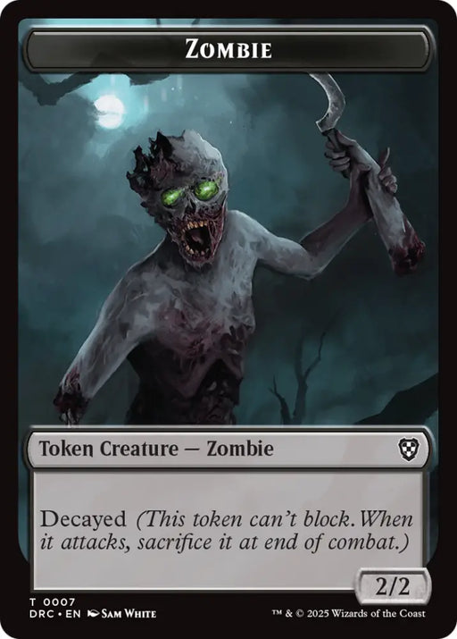 Timeless Dragon // Zombie (0007) Double-Sided Token [Aetherdrift Tokens] - MTG Single