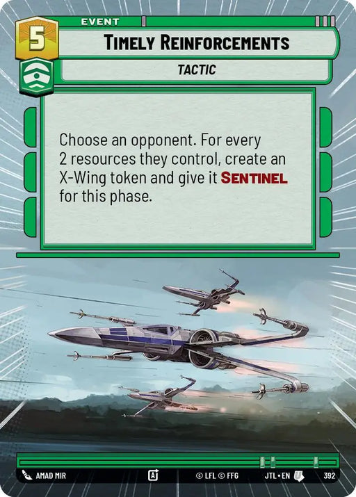 Timely Reinforcements (Hyperspace) (392) [Jump to Lightspeed] - Star Wars: Unlimited Single