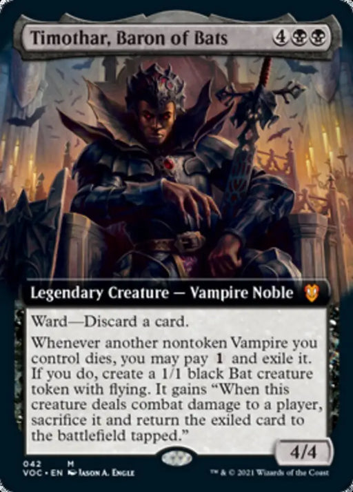 Timothar Baron of Bats (Extended Art) [Innistrad: Crimson Vow Commander] - MTG Single