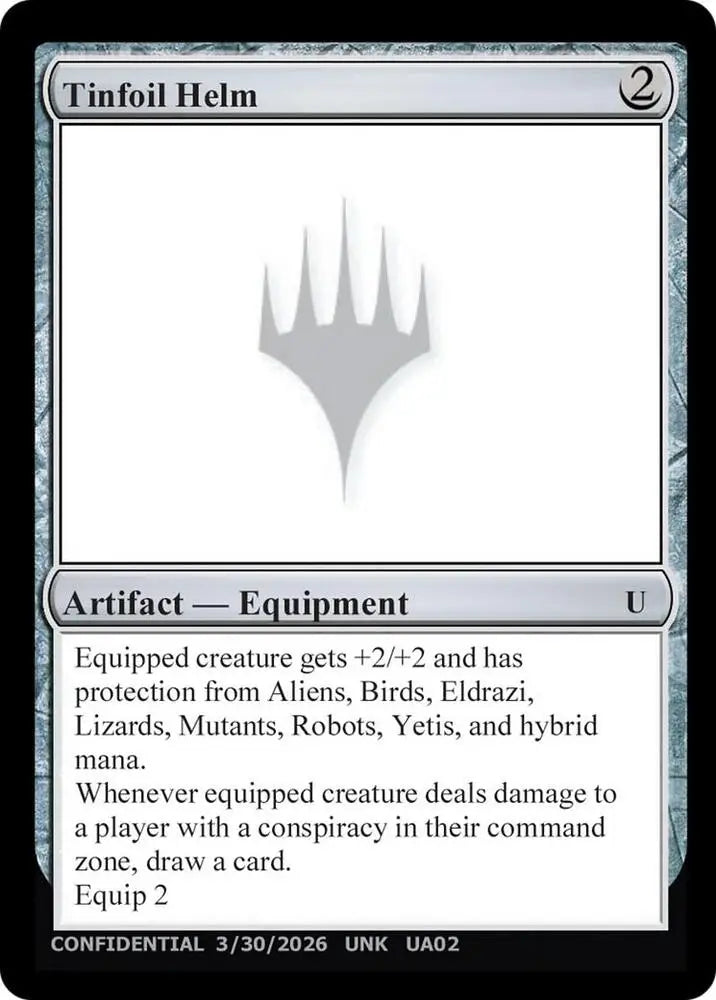 Tinfoil Helm [Un-Known Event Playtest Cards]