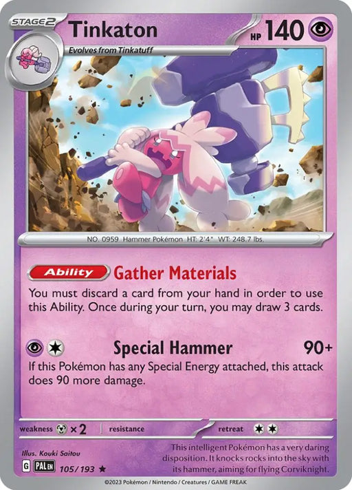 Tinkaton (105/193) (Theme Deck Exclusive) [Scarlet & Violet: Paldea Evolved] - Pokemon Single