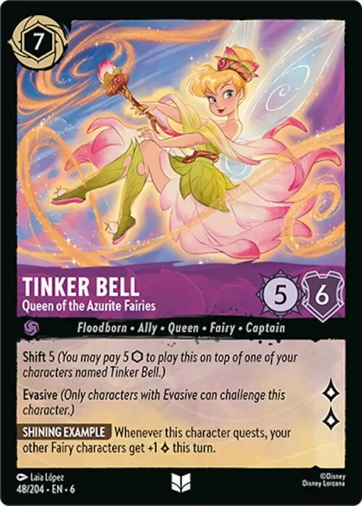 Tinker Bell - Queen of the Azurite Fairies (48/204) [Azurite Sea] - Lorcana Single