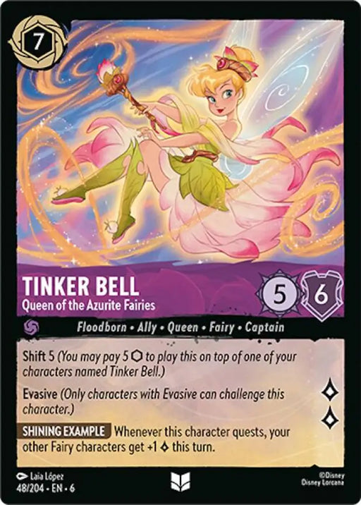 Tinker Bell - Queen of the Azurite Fairies (48/204) [Azurite Sea] - Lorcana Single