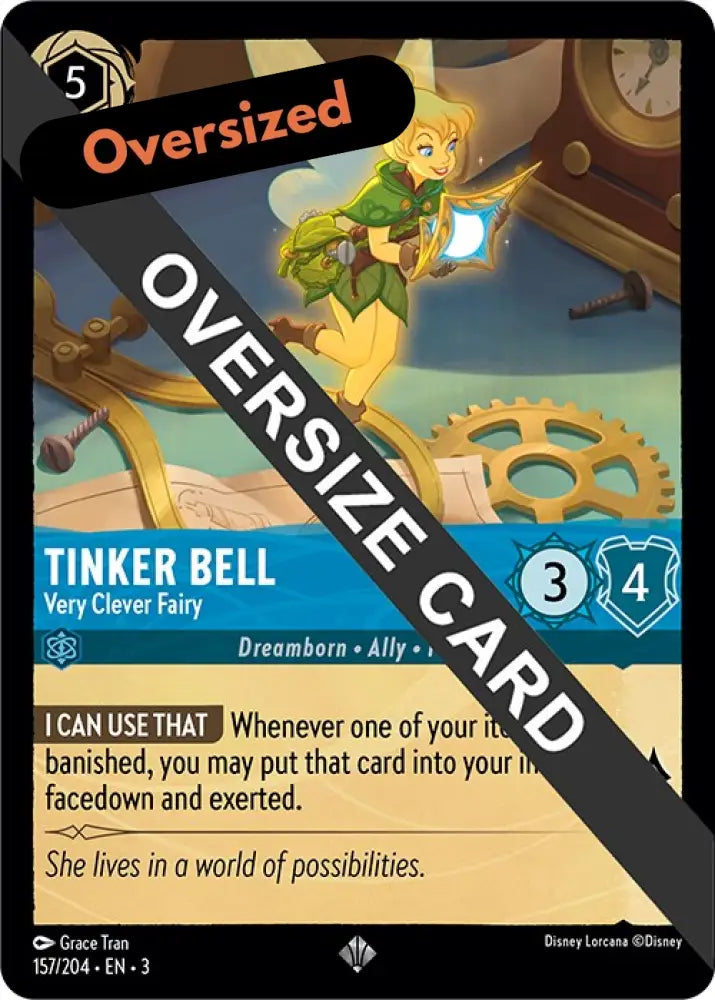 Tinker Bell - Very Clever Fairy (Oversized) (157/204) [Into the Inklands] - Lorcana Single