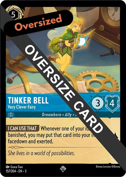 Tinker Bell - Very Clever Fairy (Oversized) (157/204) [Into the Inklands] - Lorcana Single
