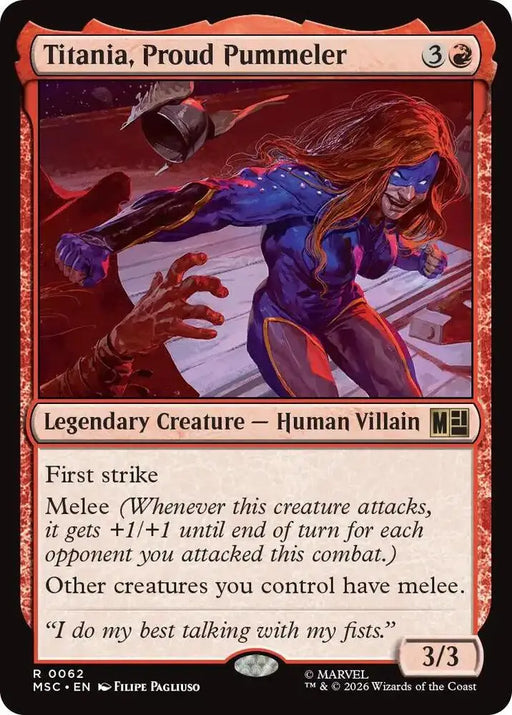 Titania, Proud Pummeler (Surge Foil) (62) [Marvel Super Heroes Commander]