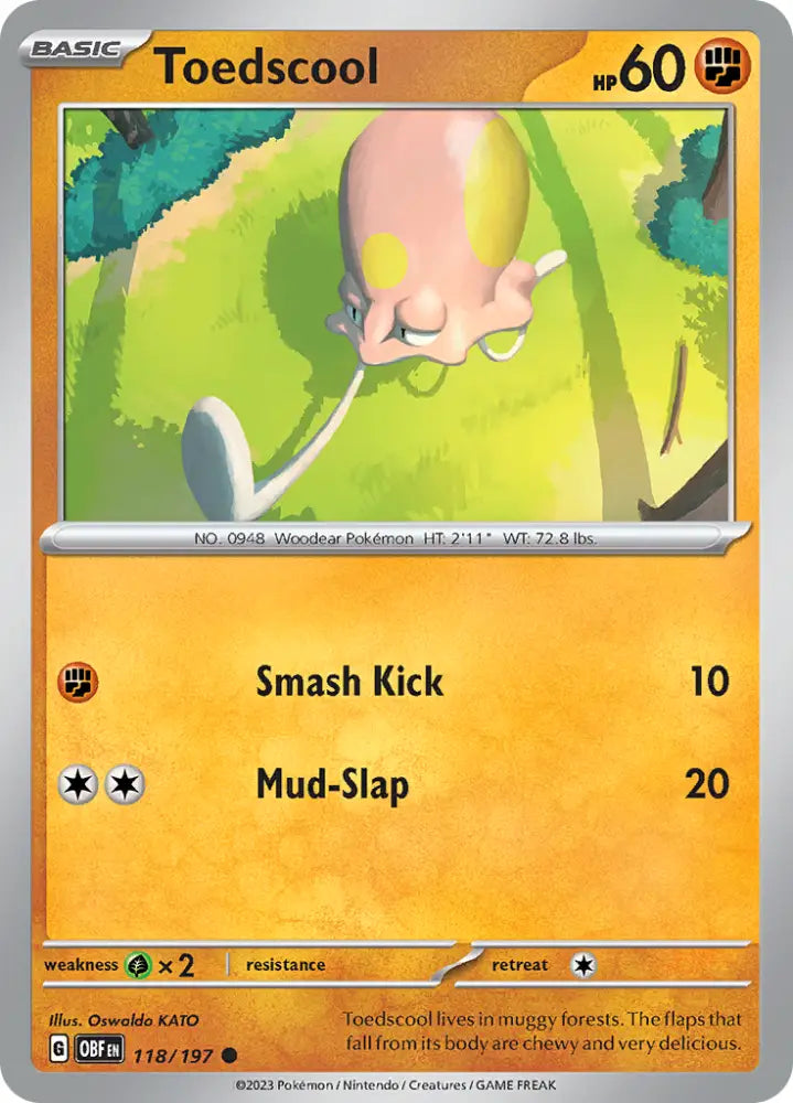 Toedscool (118/197) [Scarlet & Violet: Obsidian Flames] - Pokemon Single