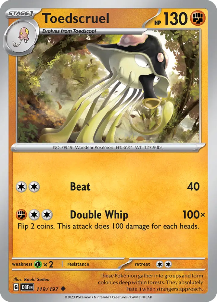 Toedscruel (119/197) [Scarlet & Violet: Obsidian Flames] - Pokemon Single
