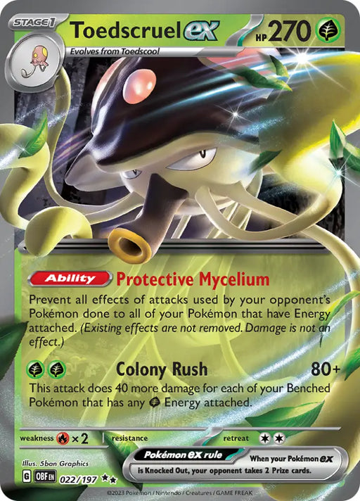 Toedscruel ex (022/197) [Scarlet & Violet: Obsidian Flames] - Pokemon Single