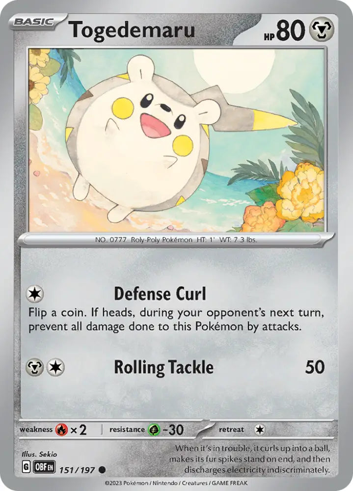 Togedemaru (151/197) [Scarlet & Violet: Obsidian Flames] - Pokemon Single