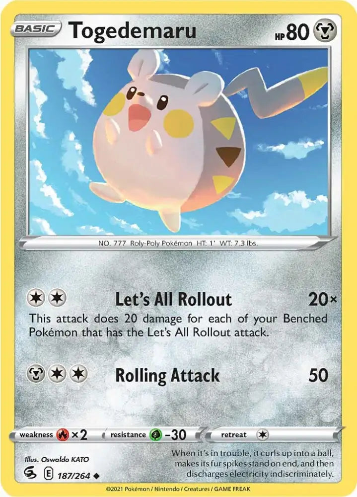Togedemaru (187/264) [Sword & Shield: Fusion Strike] - Pokemon Single