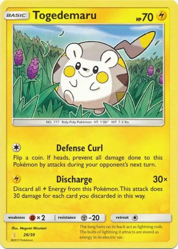 Togedemaru (26/30) [Sun & Moon: Trainer Kit - Alolan Raichu] - Pokemon Single