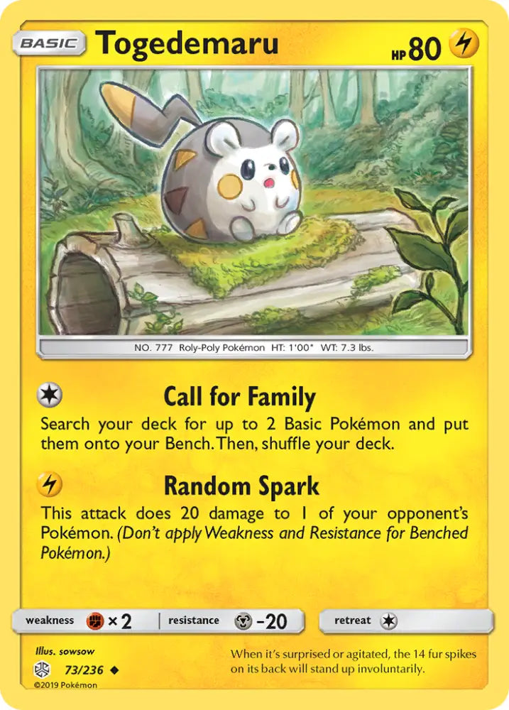 Togedemaru (73/236) [Sun & Moon: Cosmic Eclipse] - Pokemon Single