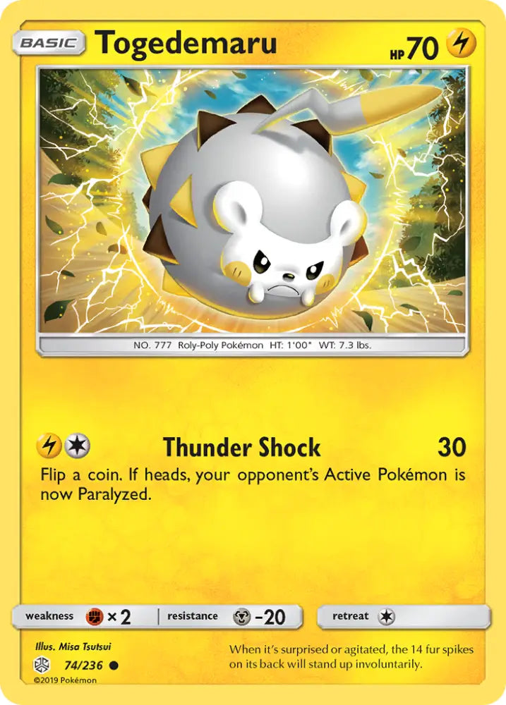 Togedemaru (74/236) [Sun & Moon: Cosmic Eclipse] - Pokemon Single