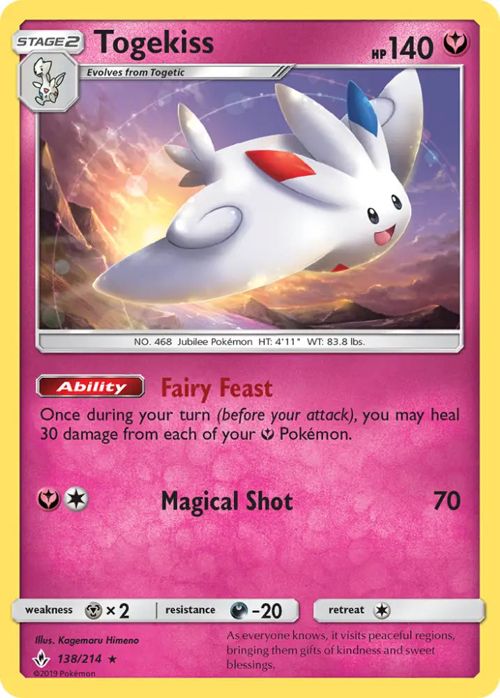 Togekiss (138/214) [Sun & Moon: Unbroken Bonds] - Pokemon Single