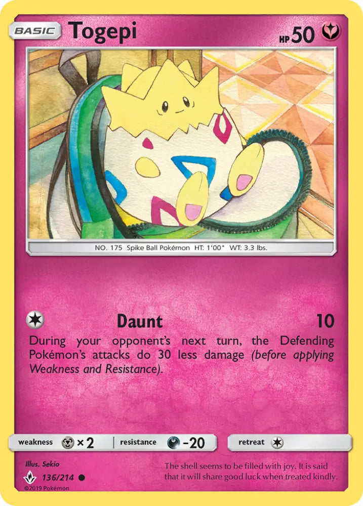 Togepi (136/214) [Sun & Moon: Unbroken Bonds] - Pokemon Single