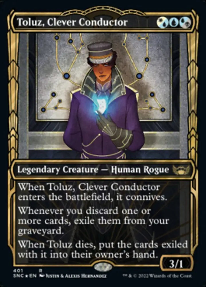 Toluz Clever Conductor (Showcase Golden Age Gilded Foil) [Streets of New Capenna] - MTG Single