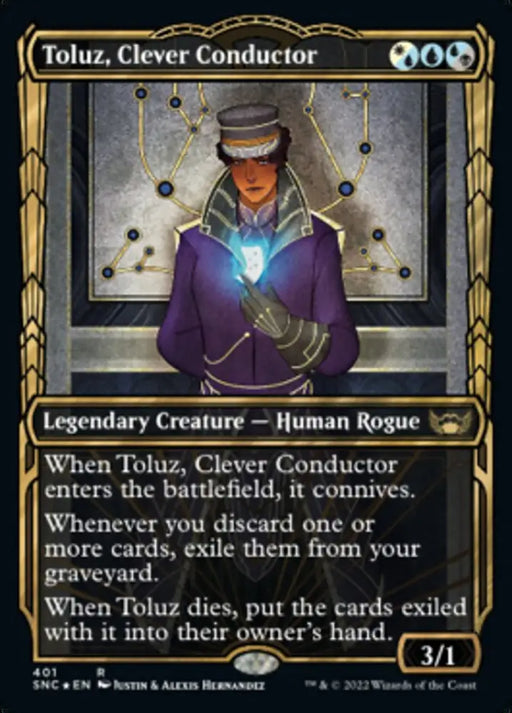 Toluz Clever Conductor (Showcase Golden Age Gilded Foil) [Streets of New Capenna] - MTG Single