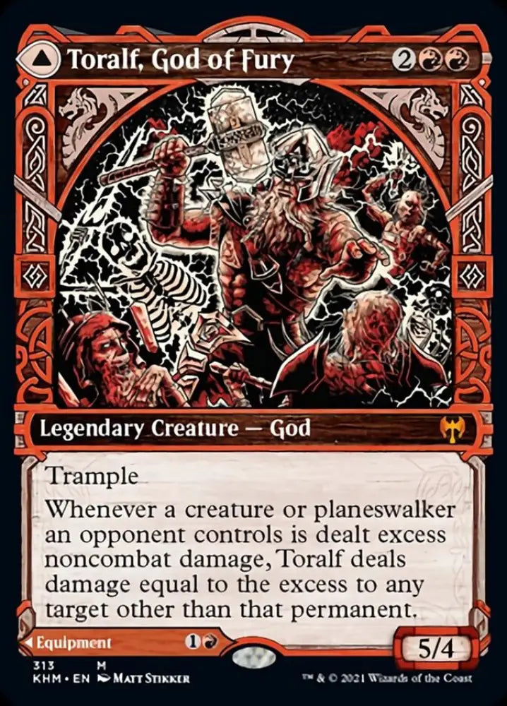 Toralf God of Fury // Toralf’s Hammer (Showcase) [Kaldheim] - MTG Single