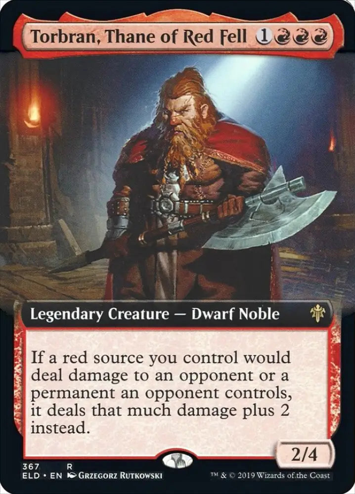 Torbran Thane of Red Fell (Extended Art) [Throne of Eldraine] - MTG Single