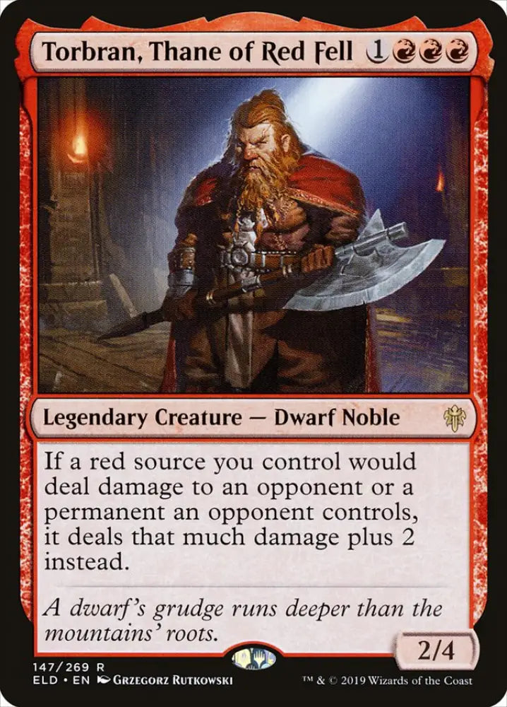 Torbran Thane of Red Fell [Throne of Eldraine] - MTG Single