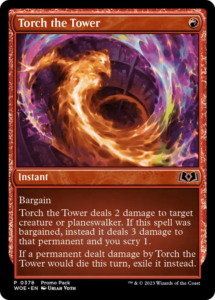 Torch the Tower (Promo Pack) [Wilds of Eldraine Promos] - MTG Single