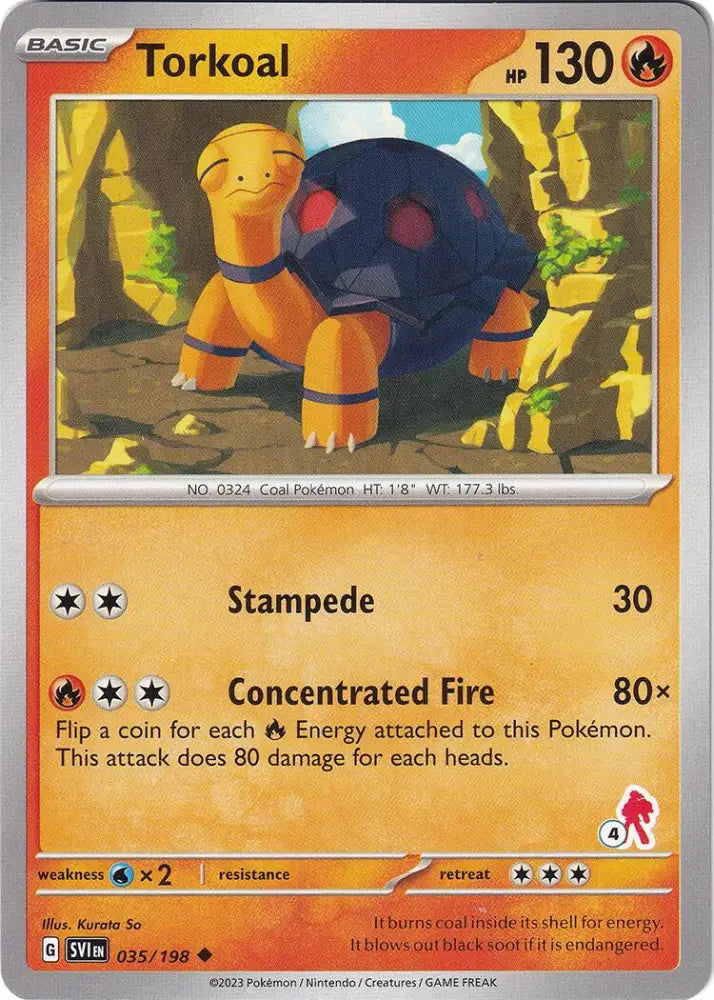 Torkoal (035/198) (Armarouge Stamp #4) [Battle Academy 2024] - Pokemon Single