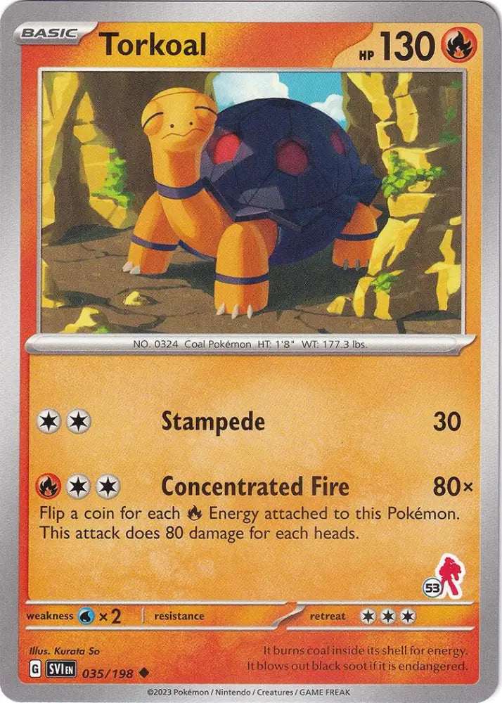 Torkoal (035/198) (Armarouge Stamp #53) [Battle Academy 2024] - Pokemon Single