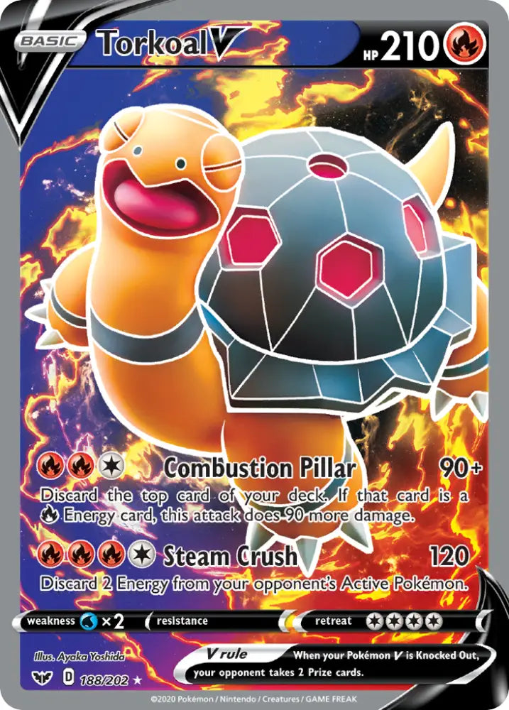 Torkoal V (188/202) [Sword & Shield: Base Set] - Pokemon Single