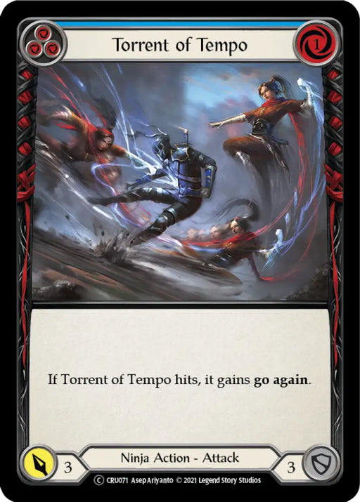 Torrent of Tempo (Blue) [Crucible of War Unlimited] Unlimited Rainbow Foil - Flesh And Blood Single