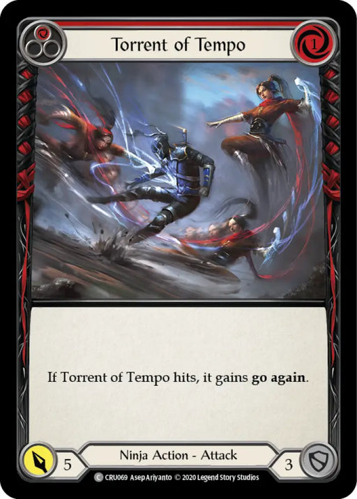 Torrent of Tempo (Red) [Crucible of War 1st Edition] 1st Edition Rainbow Foil - Flesh And Blood Single