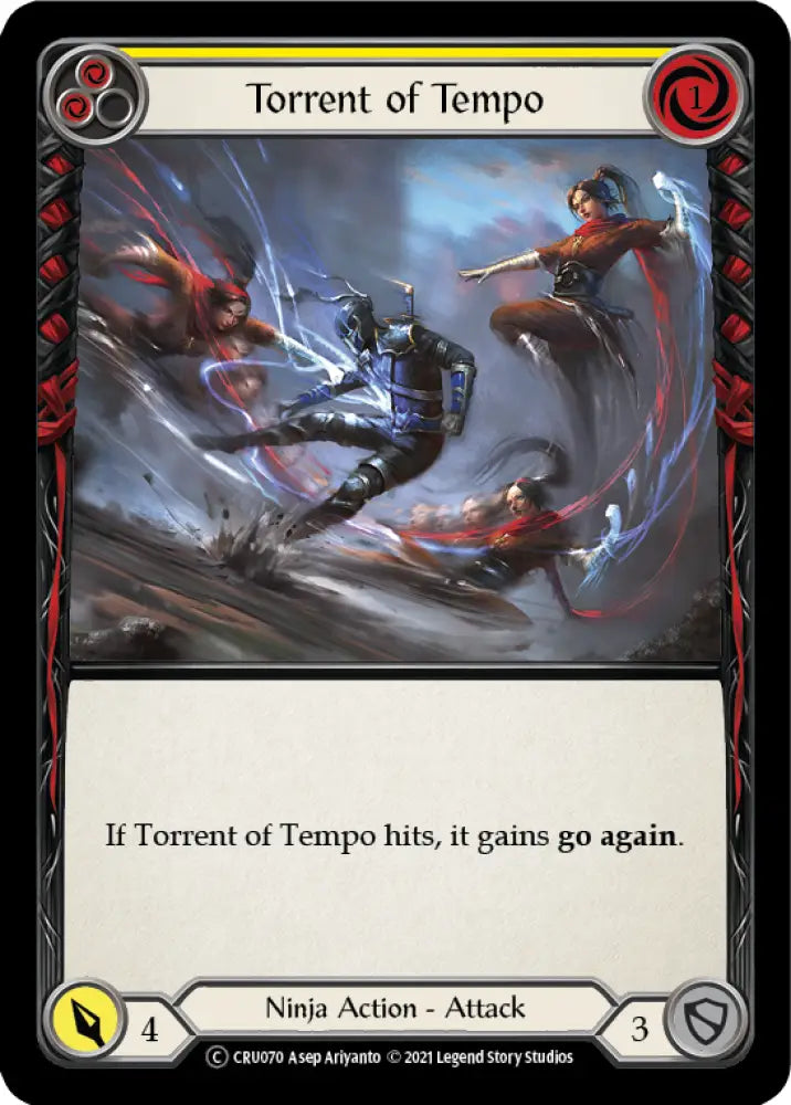 Torrent of Tempo (Yellow) [Crucible of War Unlimited] Unlimited Rainbow Foil - Flesh And Blood Single
